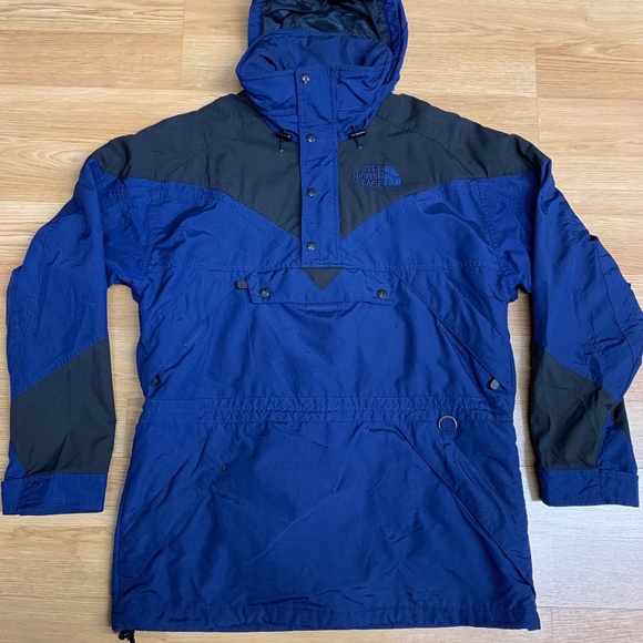 Vintage 90s The North Face Anorak 1/4 Zip Hooded Windbreaker Jacket Men's Size M